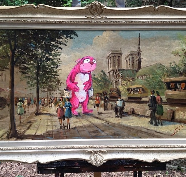 thrift shop painting monsters