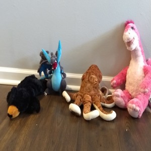 stuffed animals on vacation
