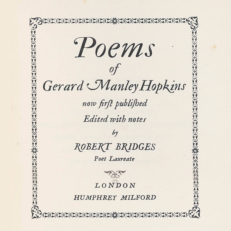 Poems of Gerard Manley Hopkins, ed. Robert Bridges